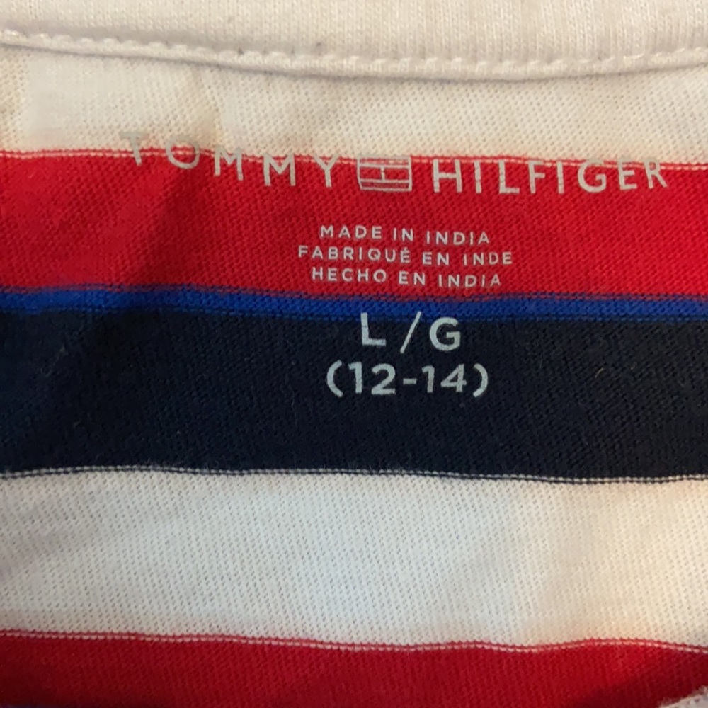Tommy Hilfiger girl stripe shirt. Size:12-14 girls - Picture 3 of 6